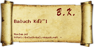 Baluch Kál névjegykártya